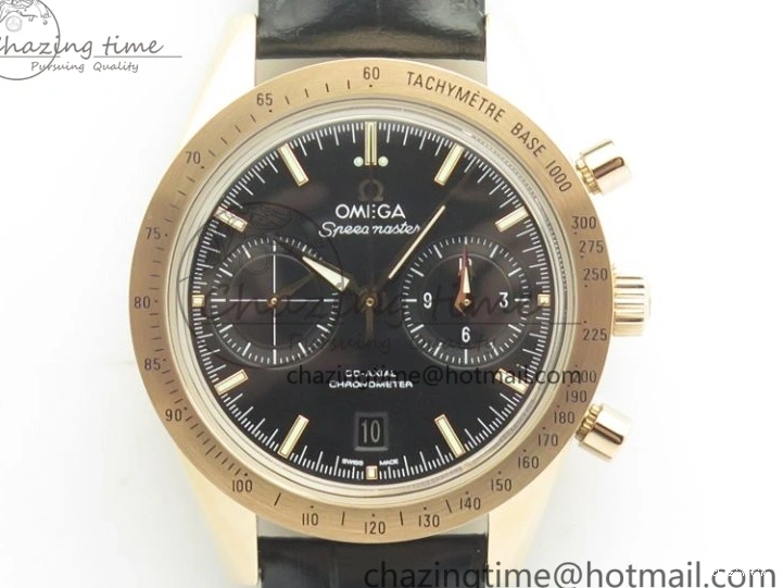 0223 Speedmaster ’57 Co-Axial RG OMF 1:1 Best Edition Black Dial On Leather Strap A9300 (Free Leather Strap) Resilient 8064